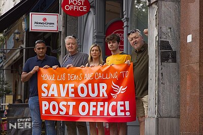 Local Lib Dems Cllrs and the campaigners in front of Surbiton Post Office