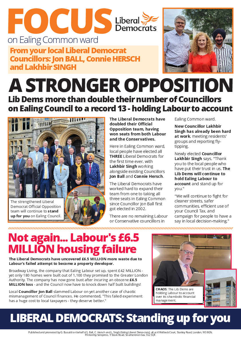 Ealing Common - July 2026 Focus Newsletter