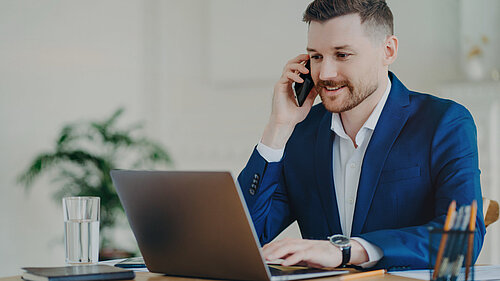 Image of man on the phone