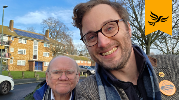 Paul and Ed leafleting in Bexley