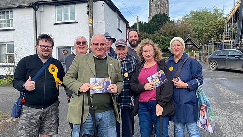 Ian Roome with volunteers out on the campaign trail