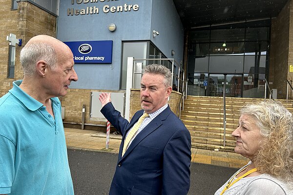 Donal O'Hanlon campaigning for a Urgent Treatment Centre in Todmorden