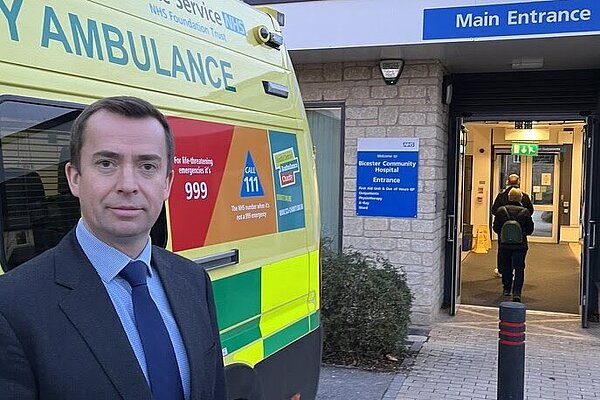 Calum Miller outside a hospital