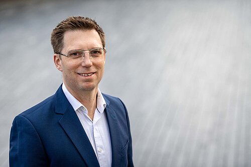 Rob Blackie pictured in a navy blazer.