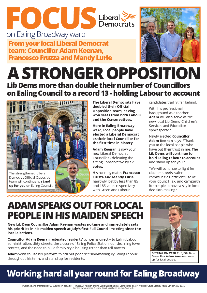 Ealing Broadway - July 2026 Focus Newsletter