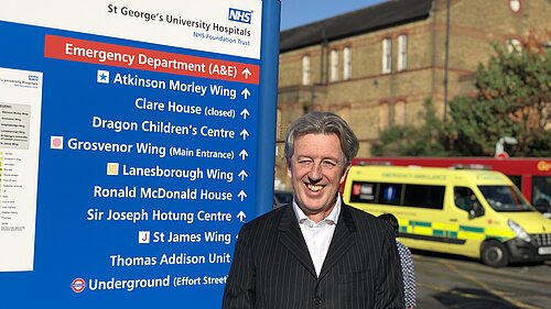 Paul Kohler outside St Georges Hospital