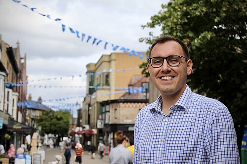 Tom Gordon MP in Harrogate town centre