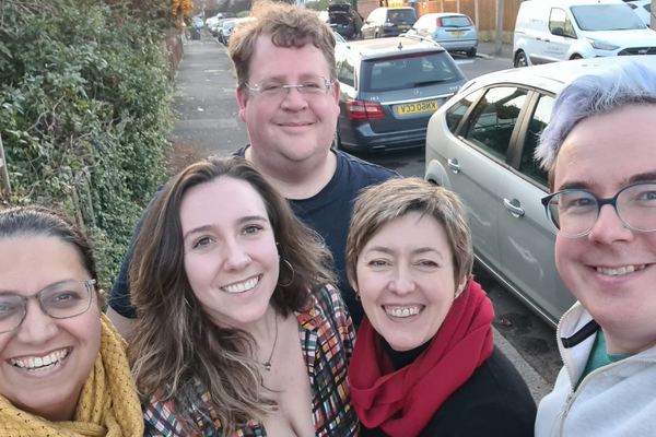 Tara Copeland with Lib Dem activists