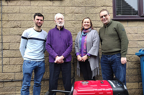 Parish Cllr Michael Powell; Paul Sykes, Mayor of Austerlands; Cllr Alicia Marland; and Cllr Garth Harkness