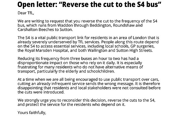 Open letter on S4 bus