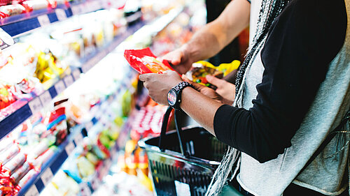 People shopping in a supermarket