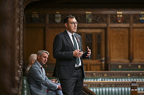 Tom speaking in the House of Commons