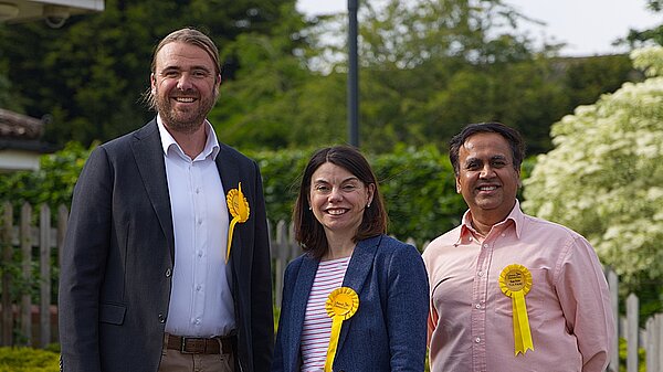 Picture of 2 Kingston Tudor Ward Councillors with Sarah Olney MP.