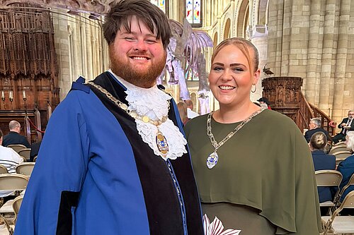 Jade and Andy at the cathedral