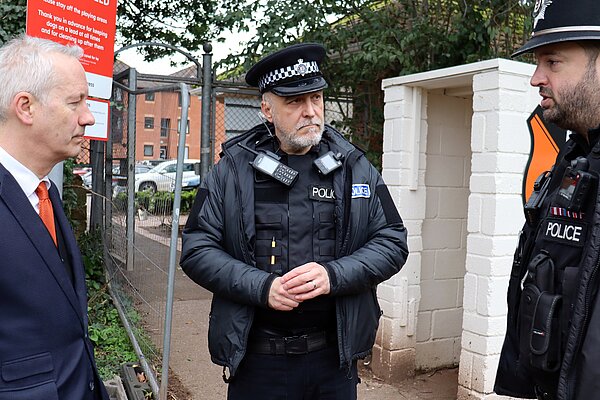 Gideon Amos MP tours Wellington with Steve Jones and Jon O’Connor