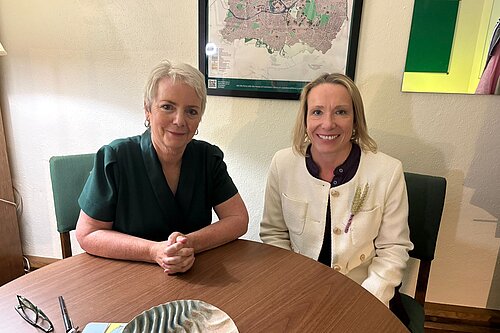 Helen with health minister Karin Smyth
