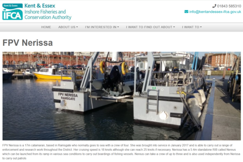 Kent & Essex IFCA website screenshot