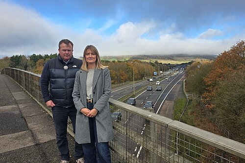 Cllrs Gustard and Streatfield at the M26 approach to the M25