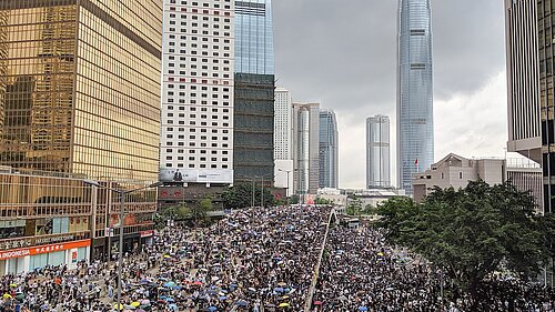 Hong Kong anti-extradition bill protest Photo of a Hong Kong anti-extradition bill protest