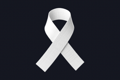 White Ribbon on black background