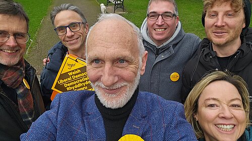 Alec Dauncey campaigning in Mold with local lib dems