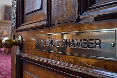 Council Chamber at Grimsby Town Hall.