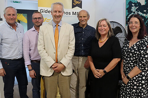 Public Meeting 'Why So Many Houses?' 17 July 2026, from left; Mike Rigby, Stephen Lodge, Gideon Amos, Phil Stone, Selina White, Federica Smith-Roberts