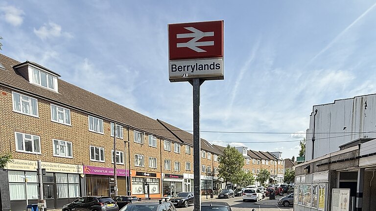 A picture of Berrylands station from the front