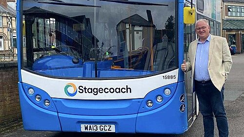 Ian Roome MP at Barnstaple Bus Station