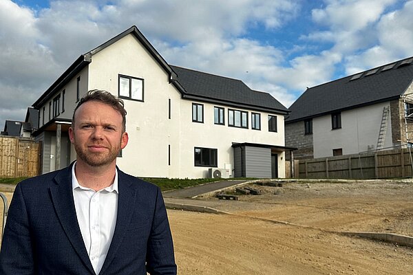 Ben on unfinished housing estate in North Cornwall