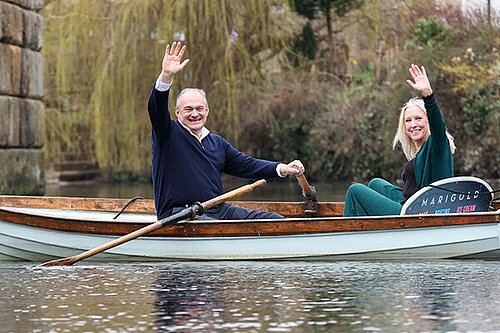 Ed Davey with Roz Savage Lib Dem MP and record-breaking rower