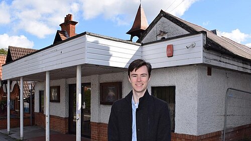 George Jezard outside Novello picture house