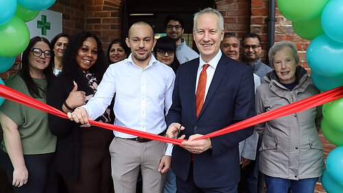 A proud moment for Wellington as Gideon Amos MP officially opened Allied Pharmacies on Mantle Street