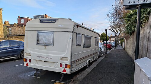 Illegally Parked Car and Caravan on Norlington Road