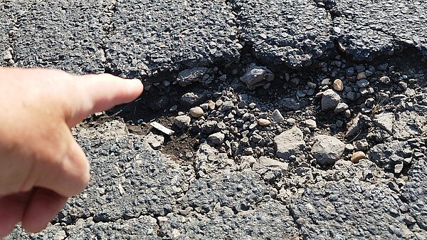 One of the many holes in our roads