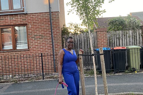 Nana by tree