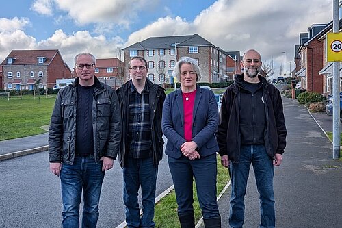 Claire Young with Fleecehold Campaigners