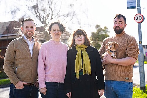 Alex, Karen, Immy, Daniel, plus a cute dog!