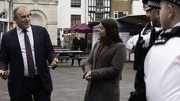 Ed and Sarah Olney with local police