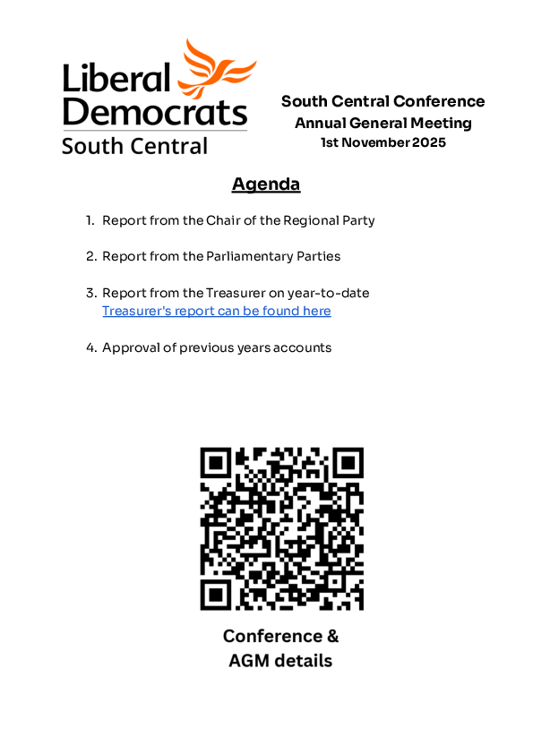 South Central Lib Dems AGM Agenda