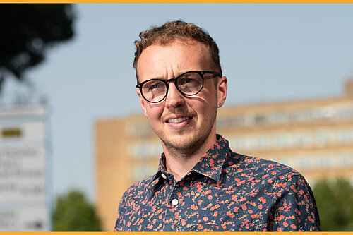 adam outside hospital