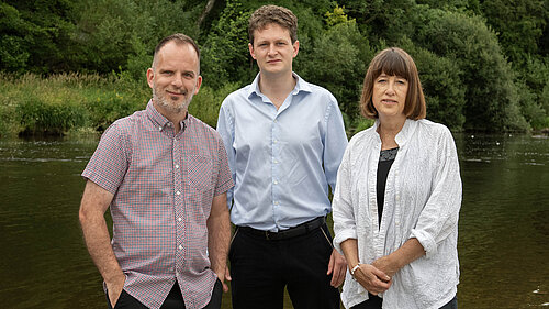 Jane, David and Gareth at the Warren. 