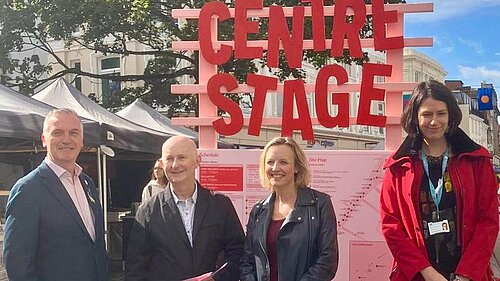Picture of councillors in front of Centre Stage