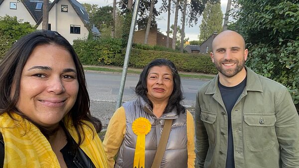 Cllr Chloe-Jane Ross, Gita Bapat and Steven Jefferies