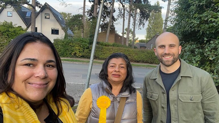 Cllr Chloe-Jane Ross, Gita Bapat and Steven Jefferies