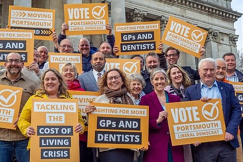 Daisy Cooper MP with Portsmouth Lib Dems