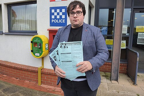 Paul Edgeworth standing outside Farringdon Police station