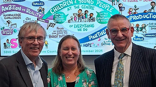 Councillors Steve Jarvis, Hillary Skoczylas and Mark Waktkin at the Herts SEND Summit