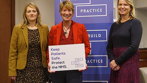 Parliamentary candidate Pippa Heylings with Katie Brammal-Stainer, Chair of BMA GP Committee at the East of Rngland Rebuild GP Roadshow