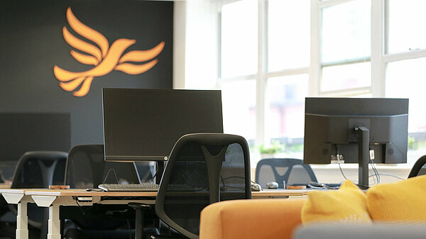 A set of Lib Dem desks